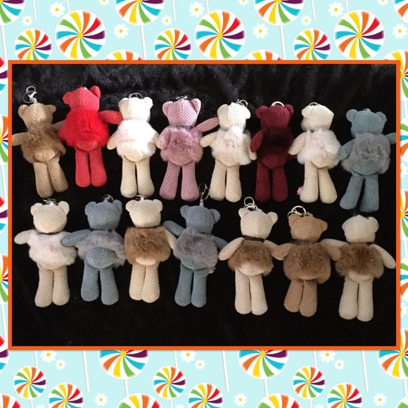 Huge faux fur Teddy Bear keychain ( bag charm ) - Picture 3 of 6